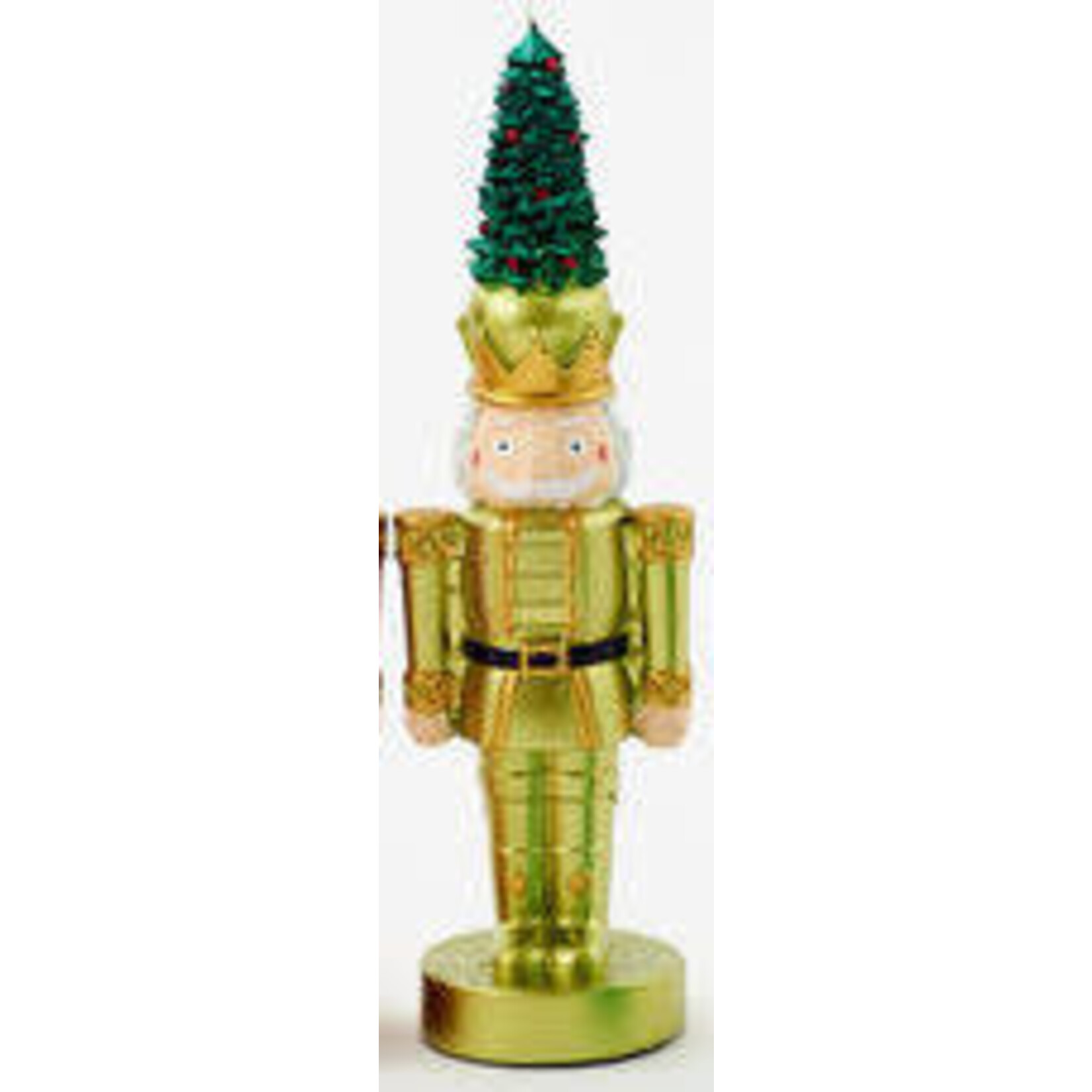 m. lynne designs metallic nutcracker candle with tree