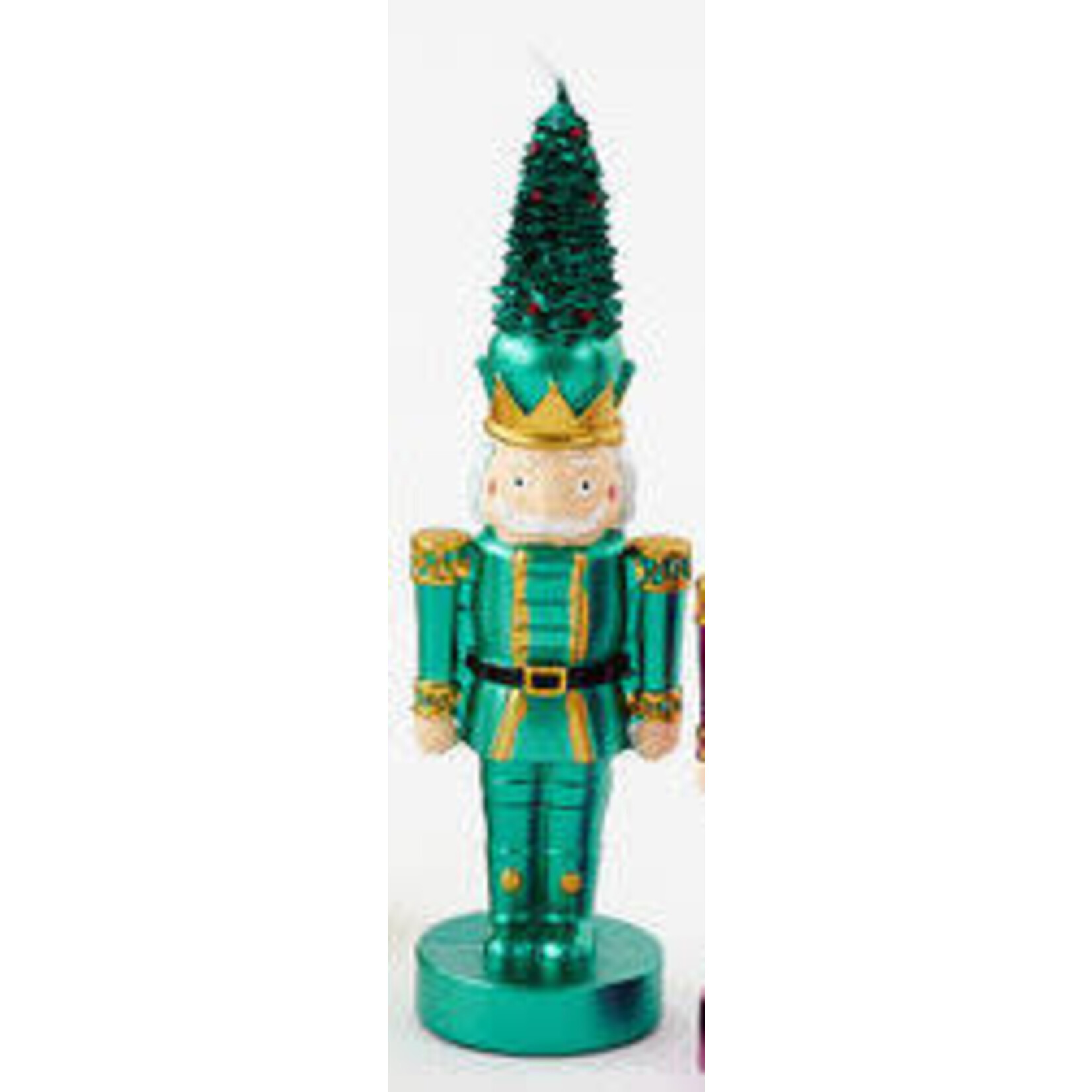 m. lynne designs metallic nutcracker candle with tree