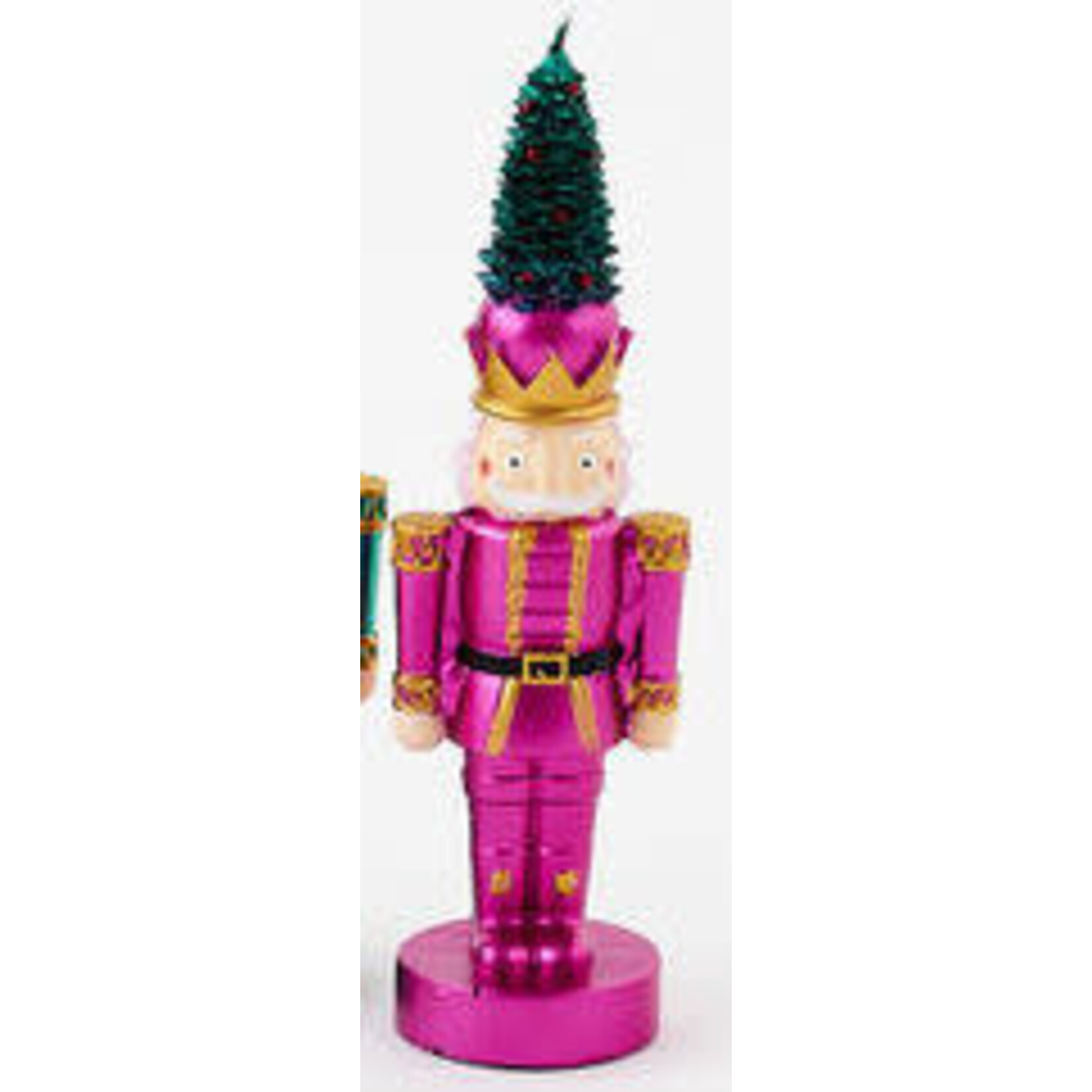 m. lynne designs metallic nutcracker candle with tree