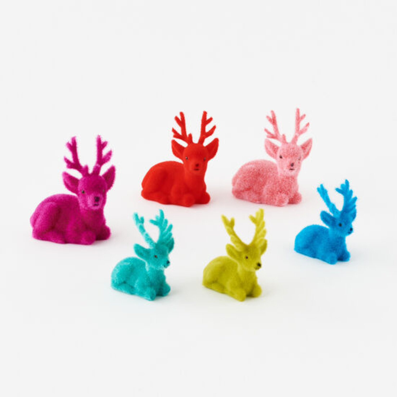 m. lynne designs flocked sitting deer