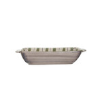 m. lynne designs cream and green plaid baking dish