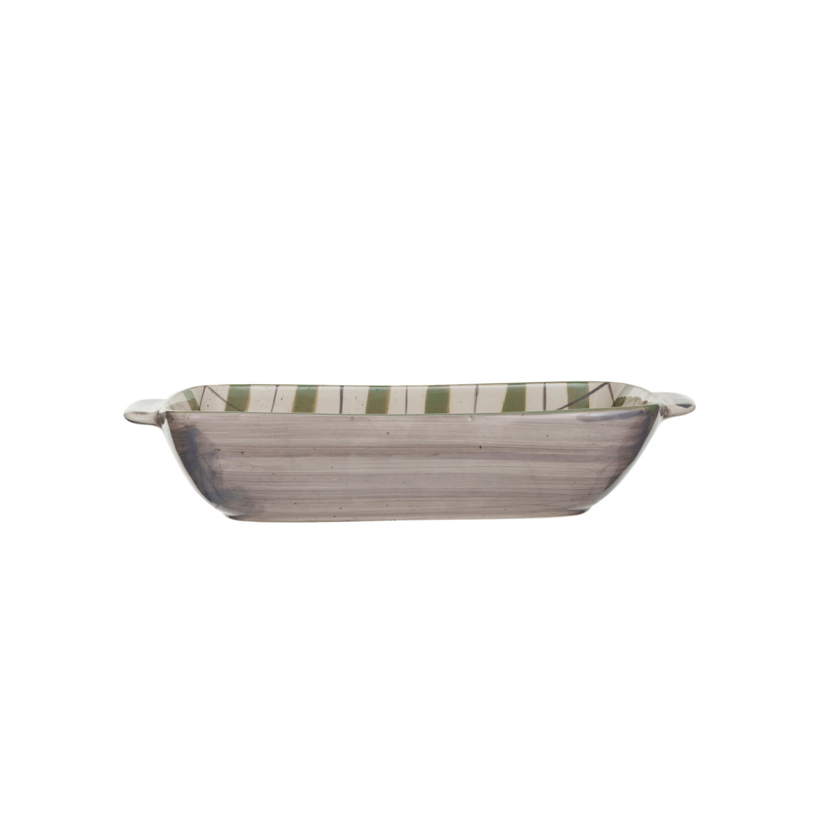 m. lynne designs cream and green plaid baking dish