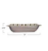 available at m. lynne designs cream and green plaid baking dish