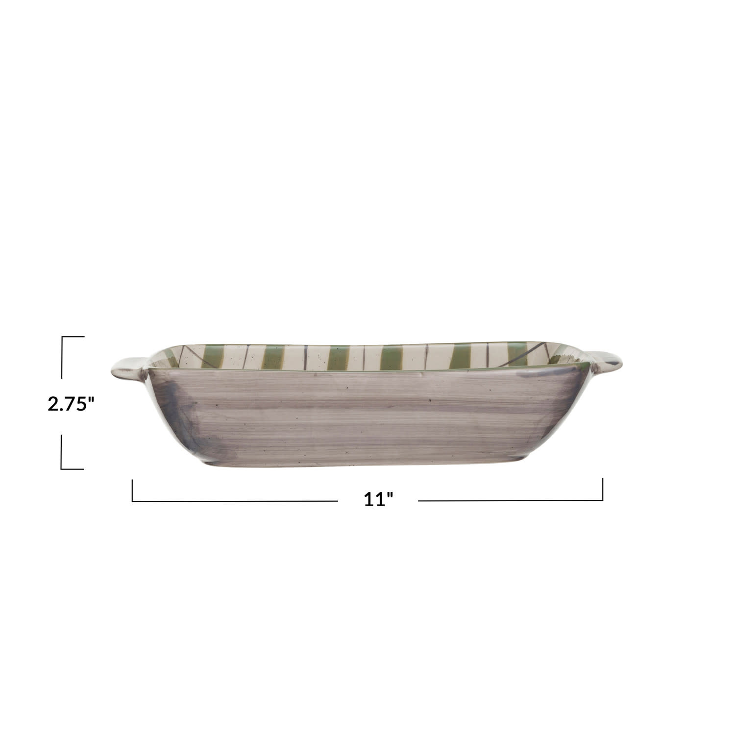 available at m. lynne designs cream and green plaid baking dish