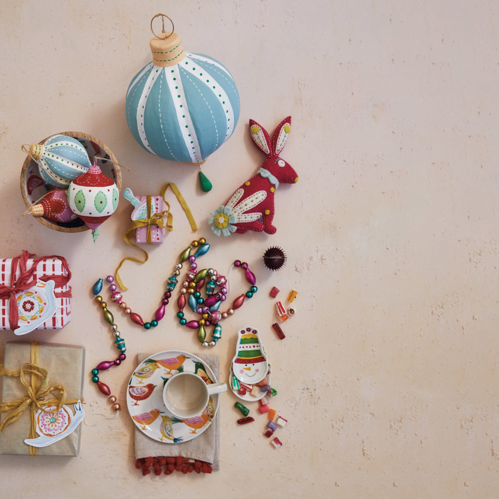 m. lynne designs medium paper mache ornament