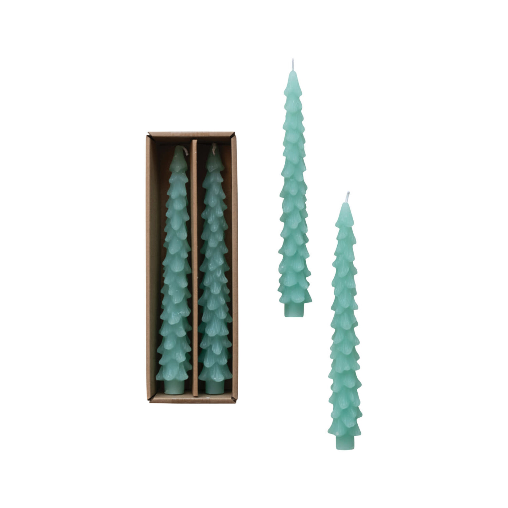 m. lynne designs aqua tree taper tall candle