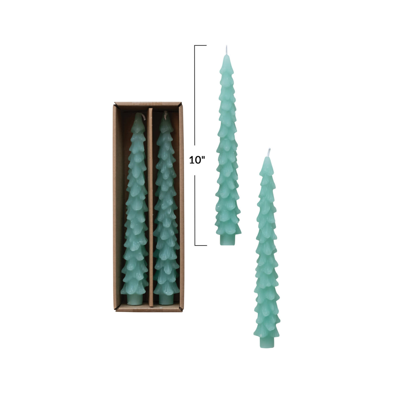 m. lynne designs aqua tree taper tall candle