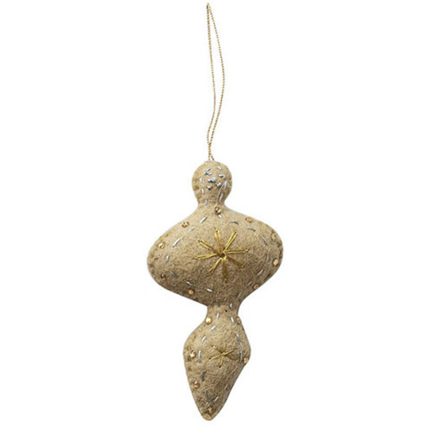 m. lynne designs pastel wool felt ornament with embroidery and beads