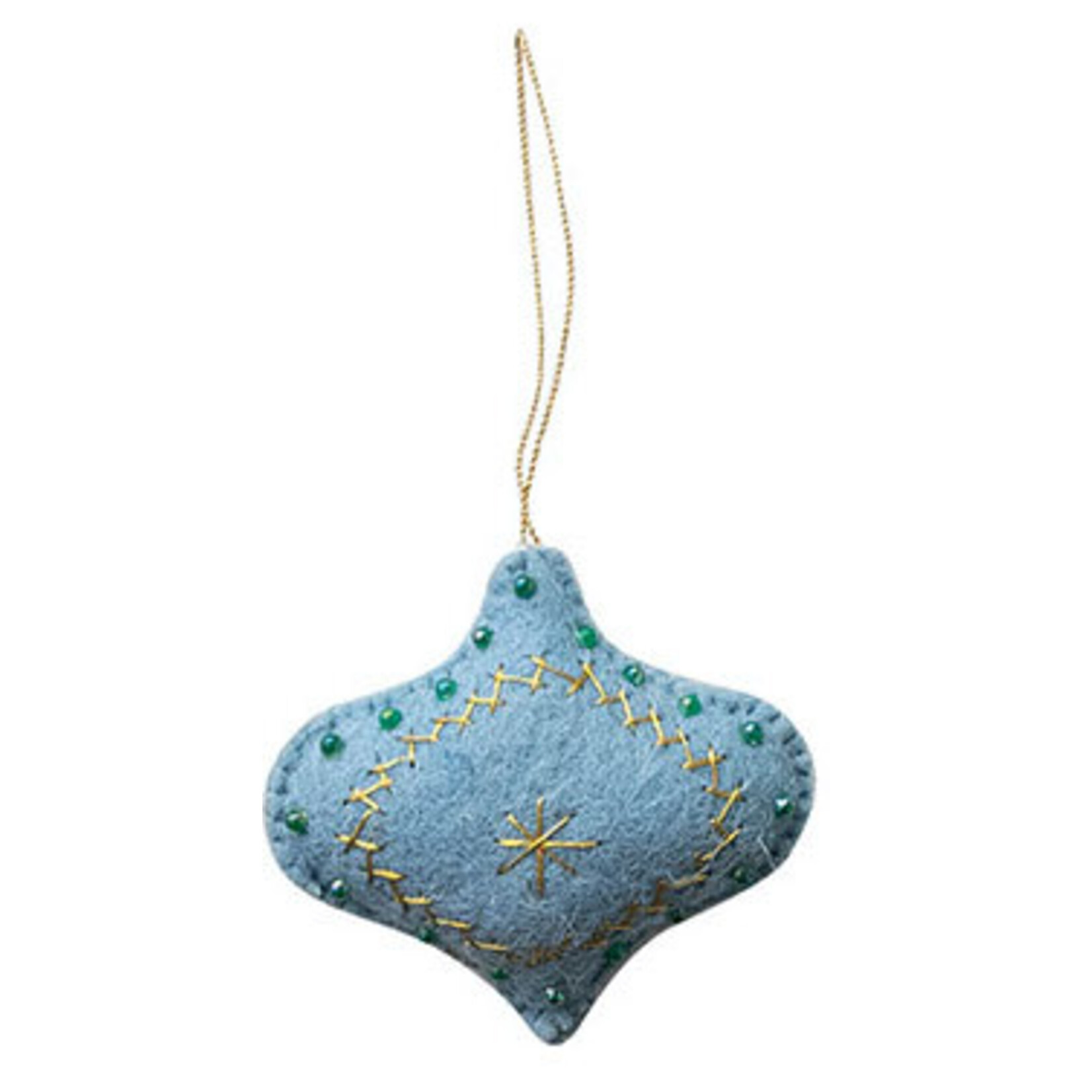 m. lynne designs pastel wool felt ornament with embroidery and beads