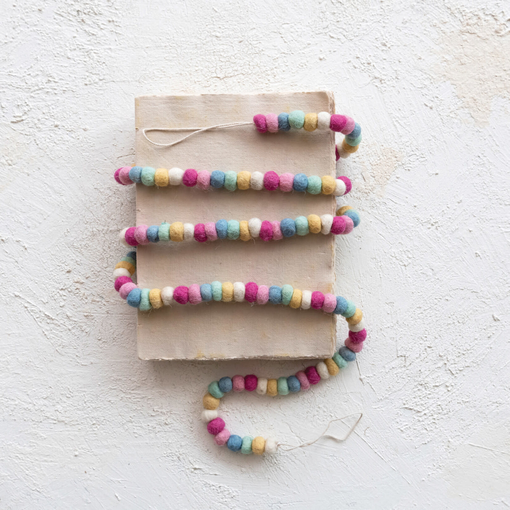 m. lynne designs pastel wool felt ball garland