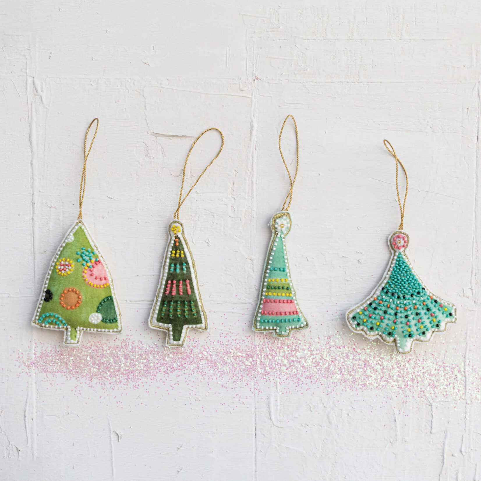 m. lynne designs velvet christmas tree ornament with beads