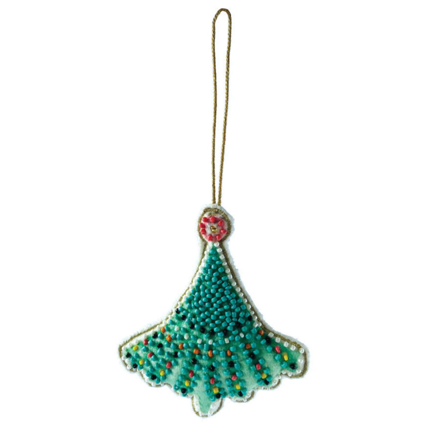 m. lynne designs velvet christmas tree ornament with beads