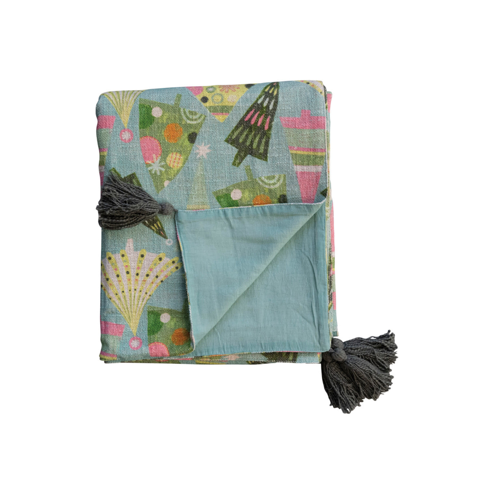m. lynne designs cotton christmas tree throw