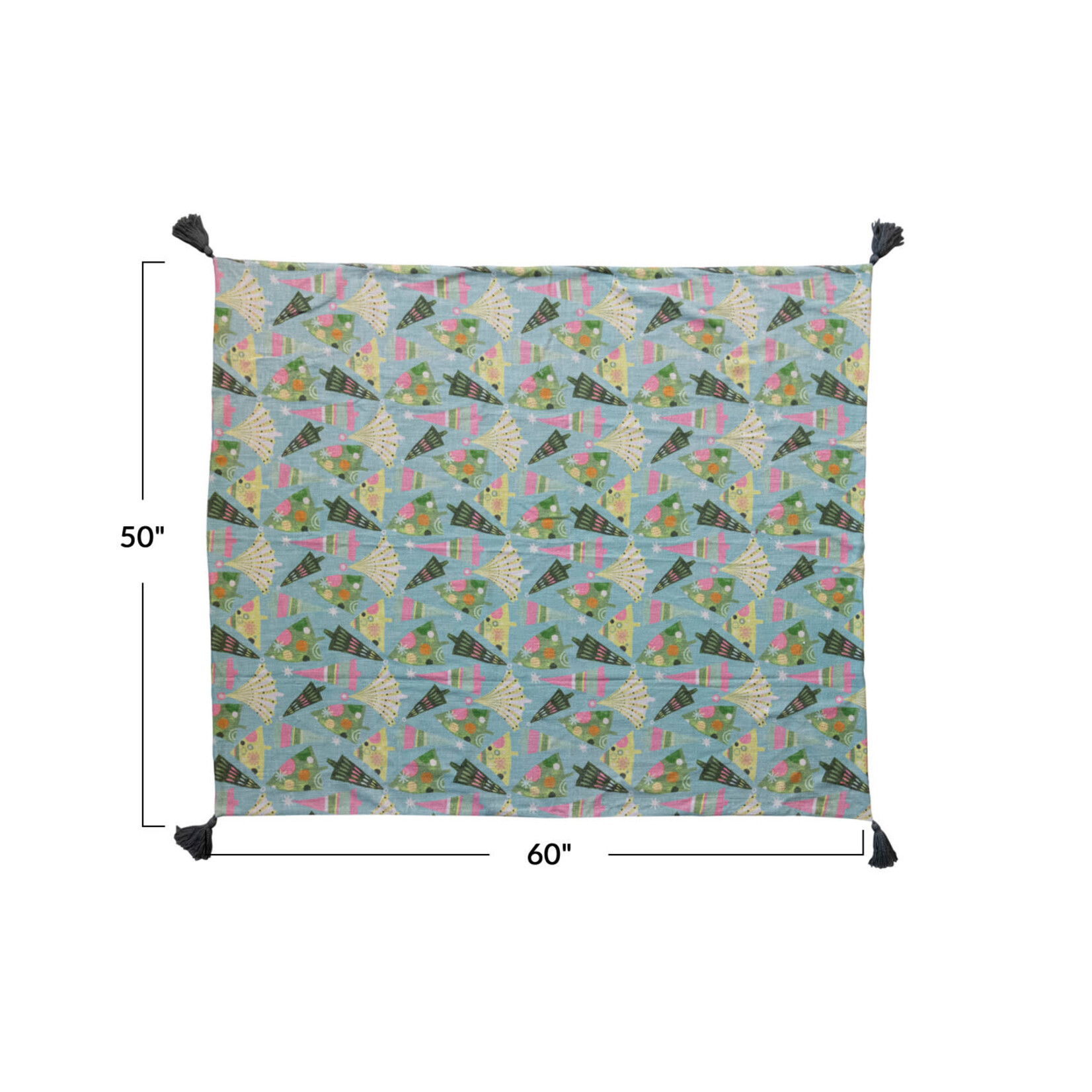 m. lynne designs cotton christmas tree throw