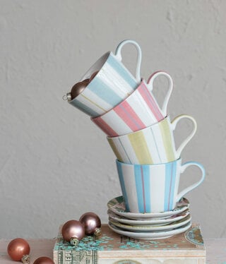 available at m. lynne designs striped ceramic mug