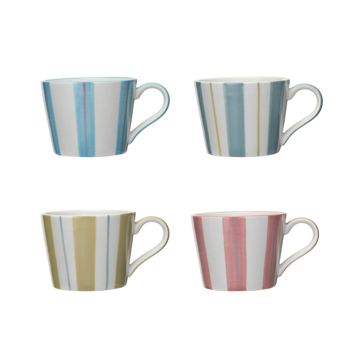 available at m. lynne designs striped ceramic mug