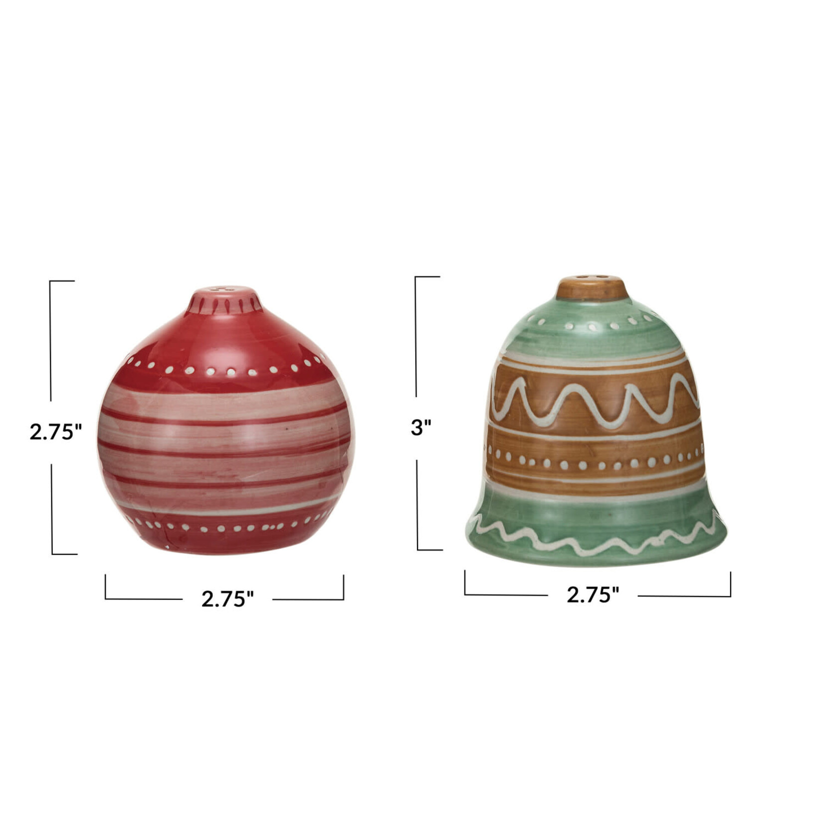 m. lynne designs ornament bell shape salt and pepper