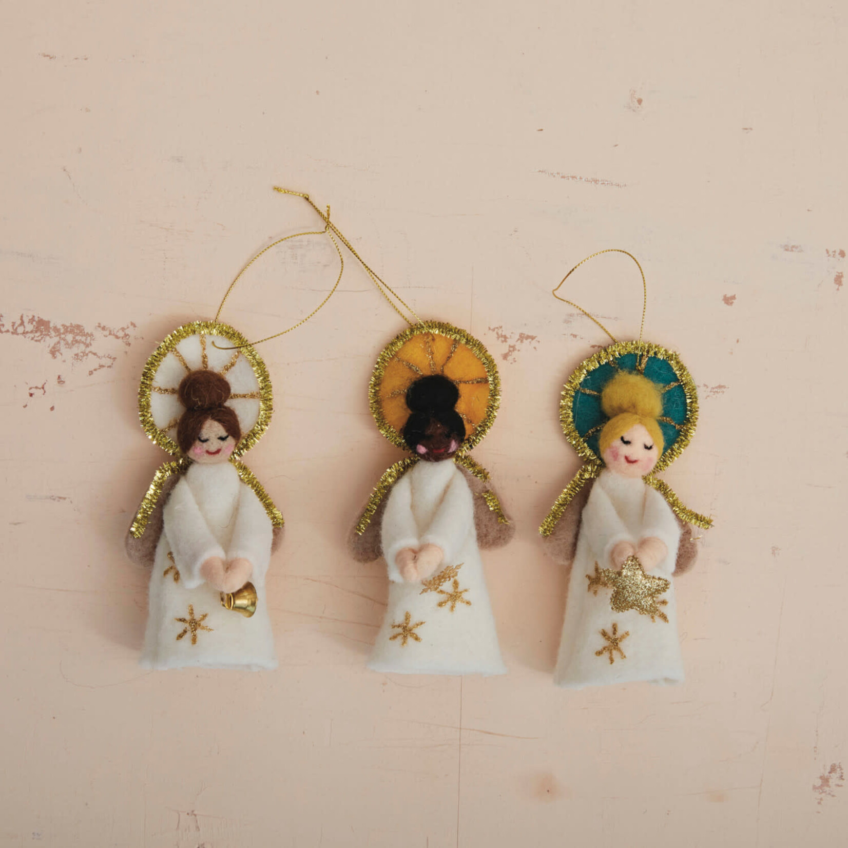 m. lynne designs felt angel ornament