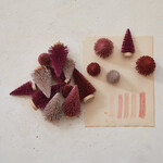 m. lynne designs burgundy and pink bottlebrush tree set