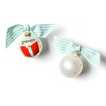 coton colors bookworm glass ornament