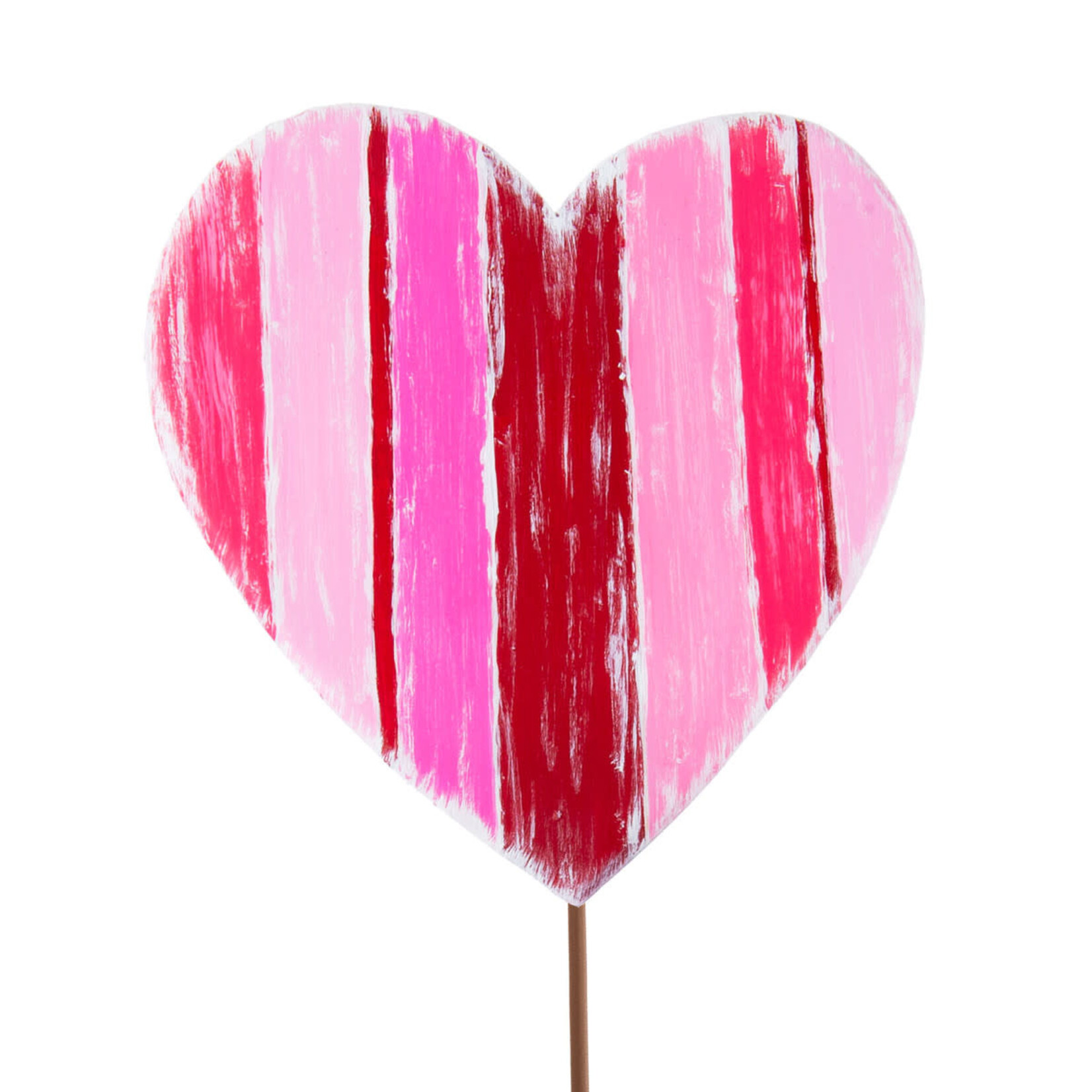 the round top collection messy striped heart stake