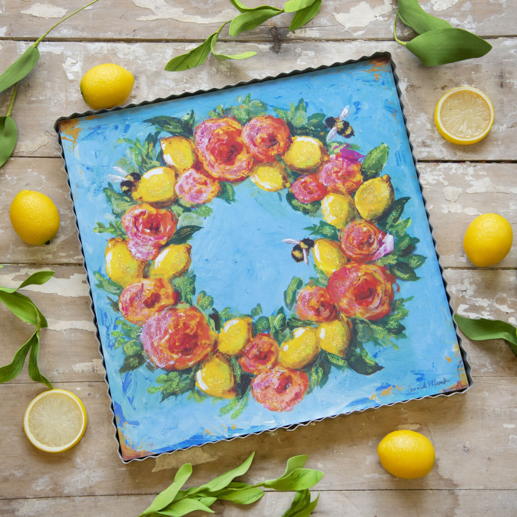 the round top collection lemon rose wreath