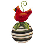 the round top collection cardinal on round ornament
