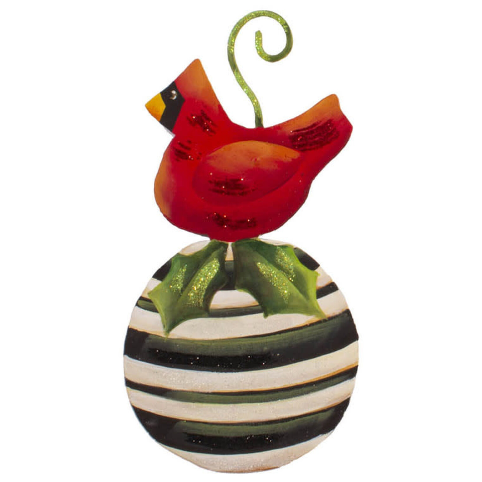 the round top collection cardinal on round ornament