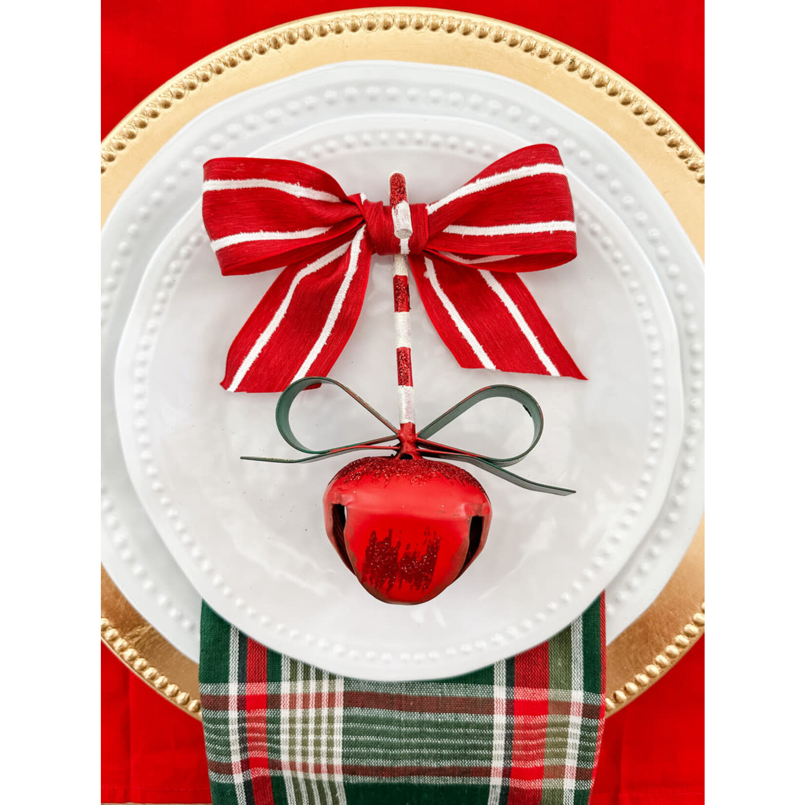 the round top collection big candy cane jingle bell ornament