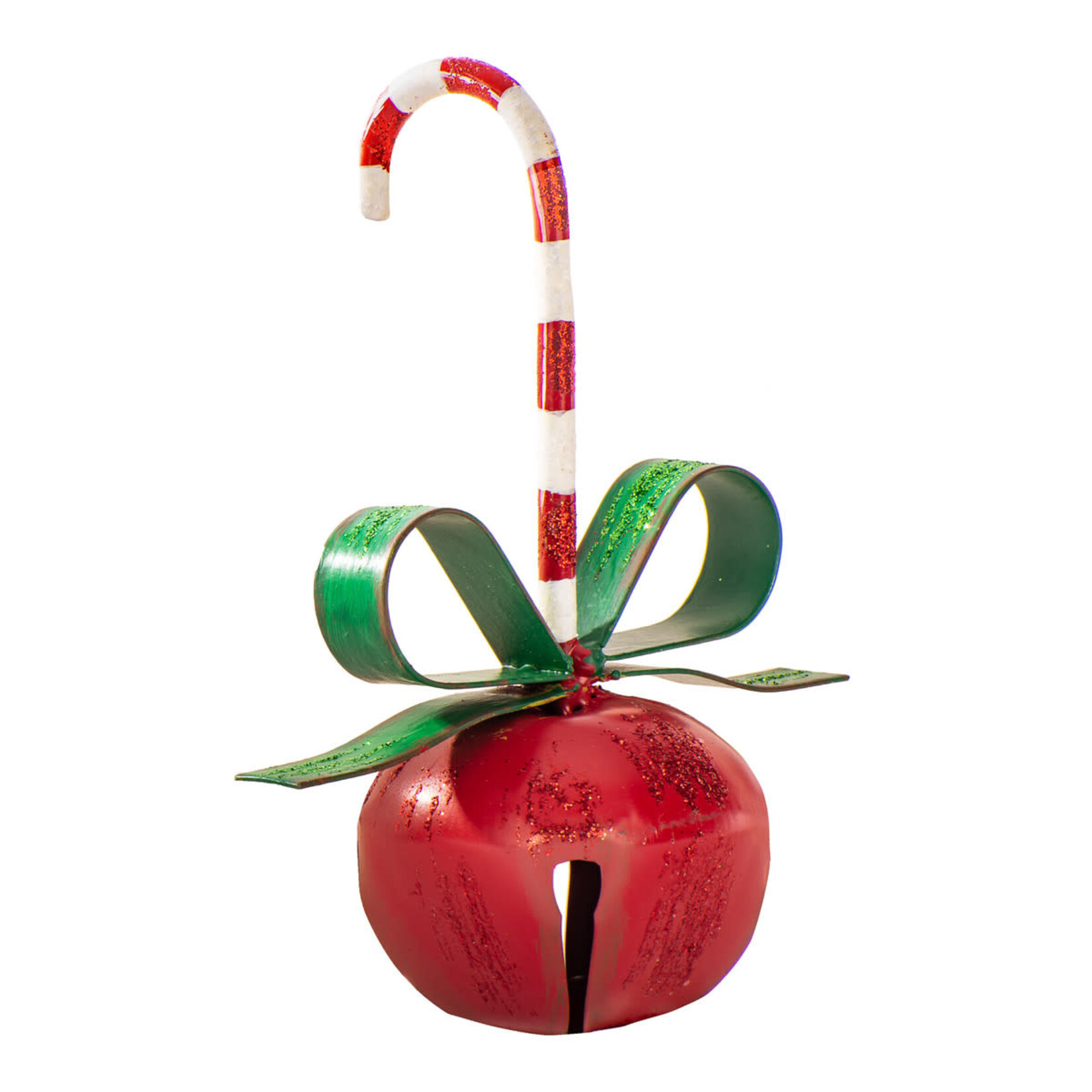 the round top collection big candy cane jingle bell ornament