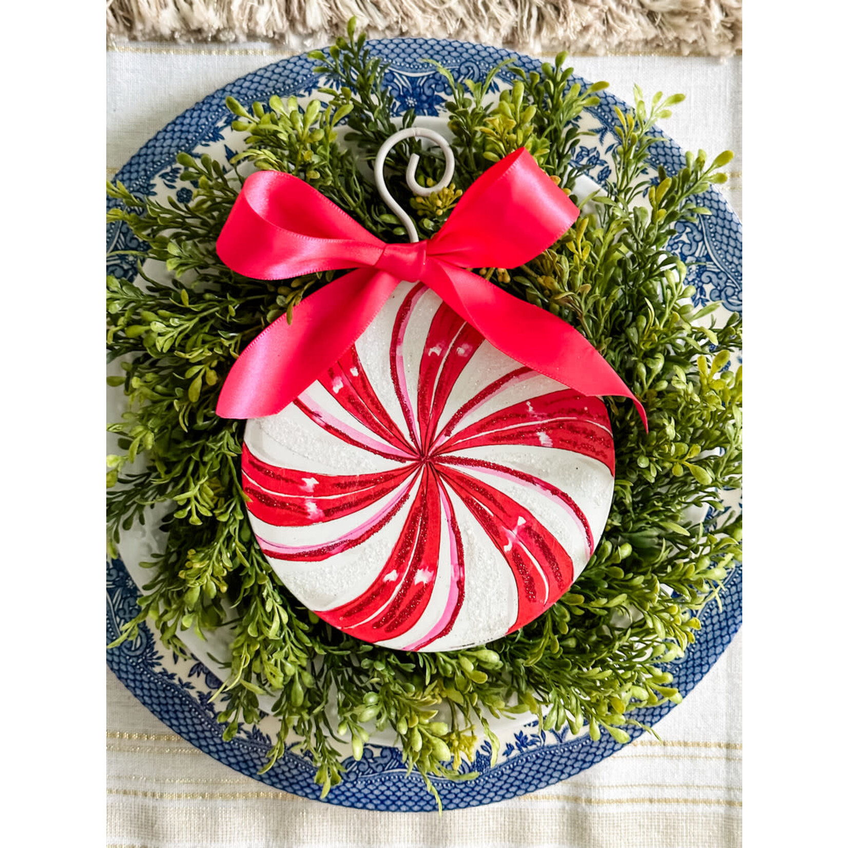 the round top collection beck's peppermint ornament