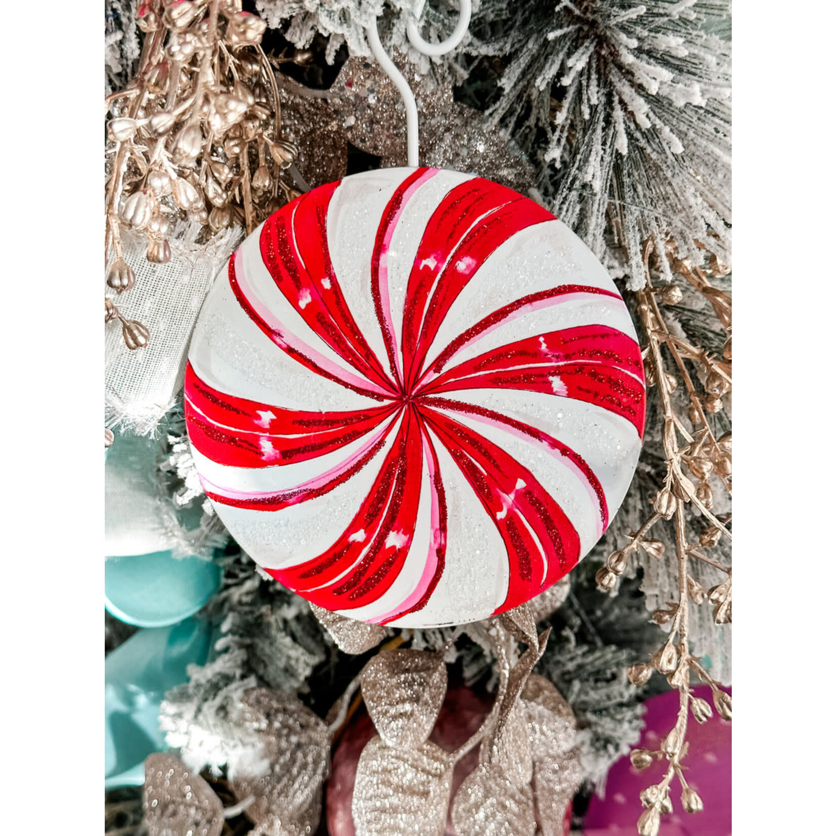 the round top collection beck's peppermint ornament