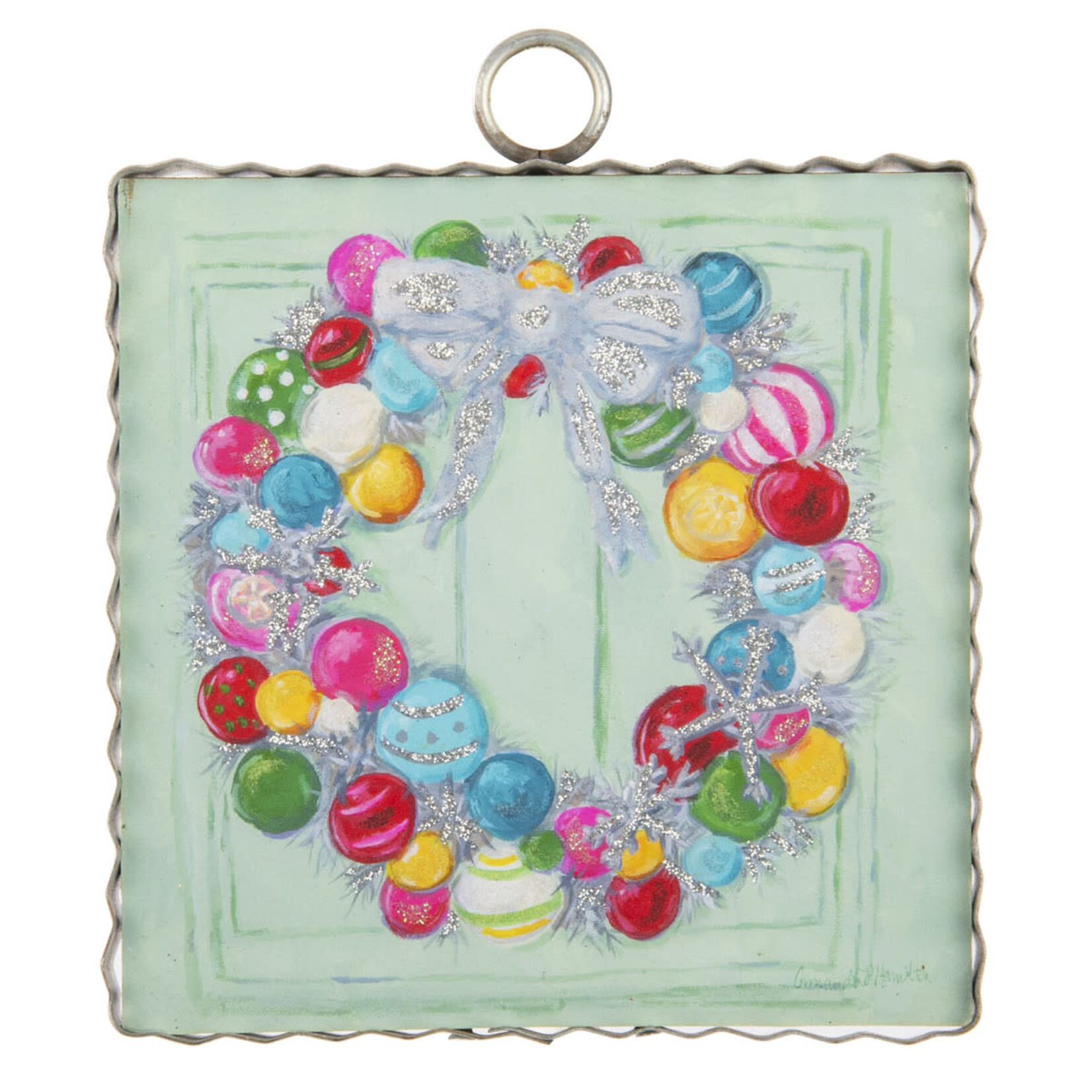 the round top collection colorful wreath charm