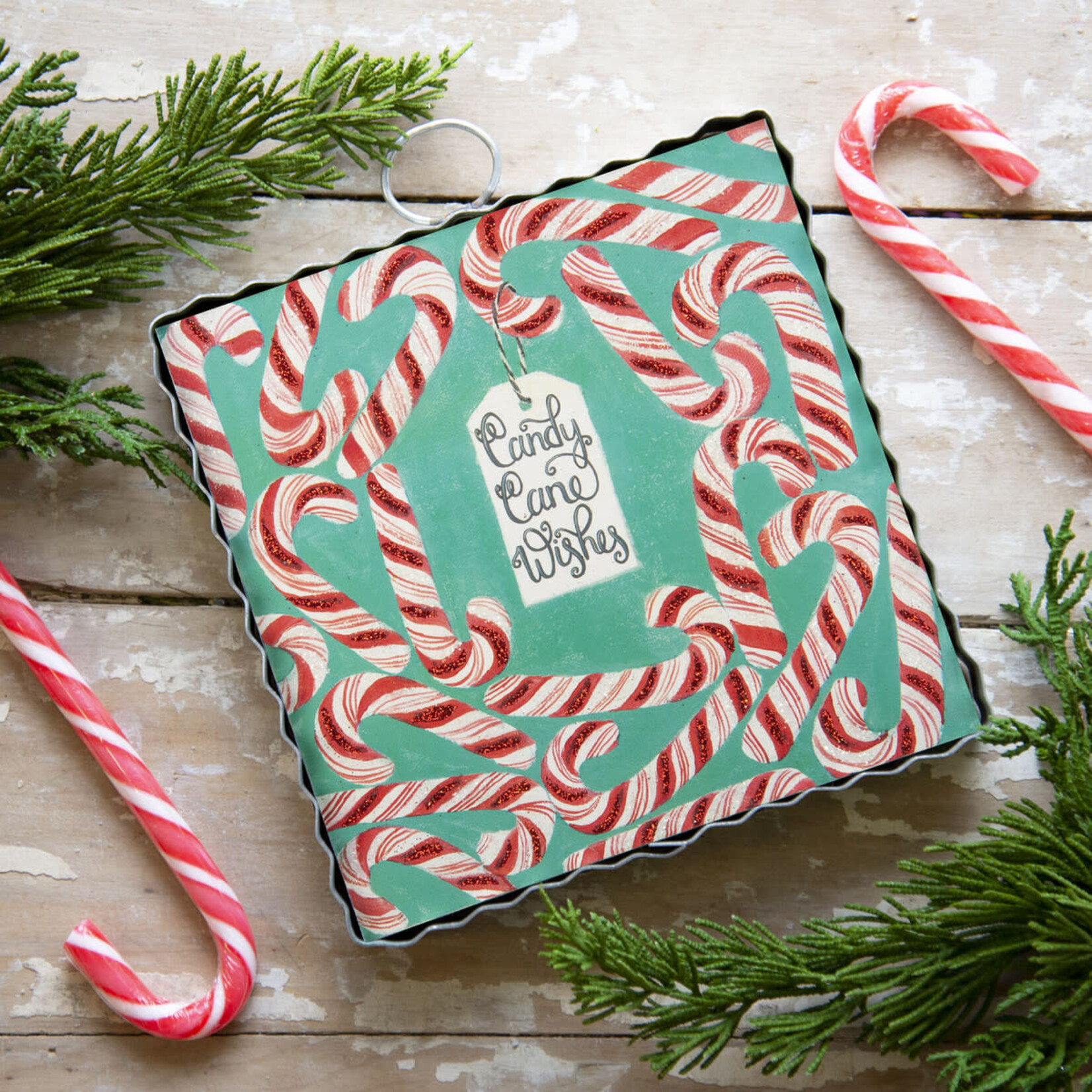 the round top collection candy canes wishes charm