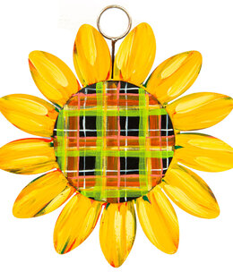 the round top collection plaid sunflower charm