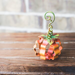 the round top collection orange ribbon pumpkin ornament
