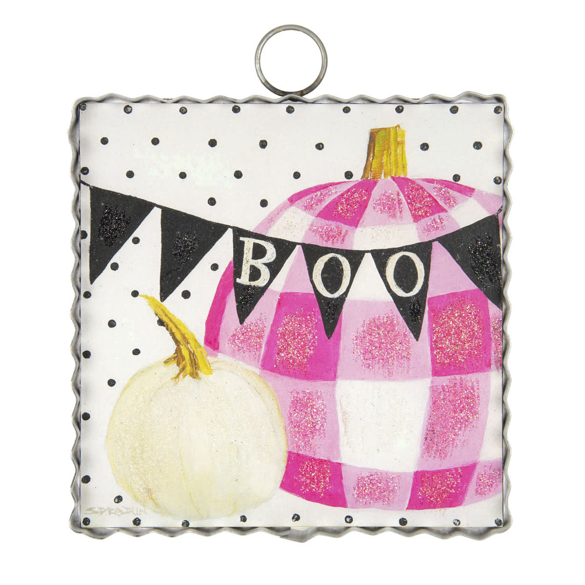 the round top collection boo banner pumpkin charm