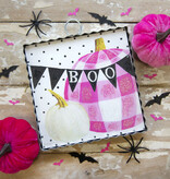 the round top collection boo banner pumpkin charm