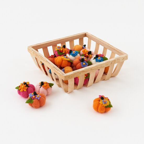 available at m. lynne designs small colorful felt pumpkin