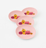 available at m. lynne designs pink halloween pumpkin 'paper' plate