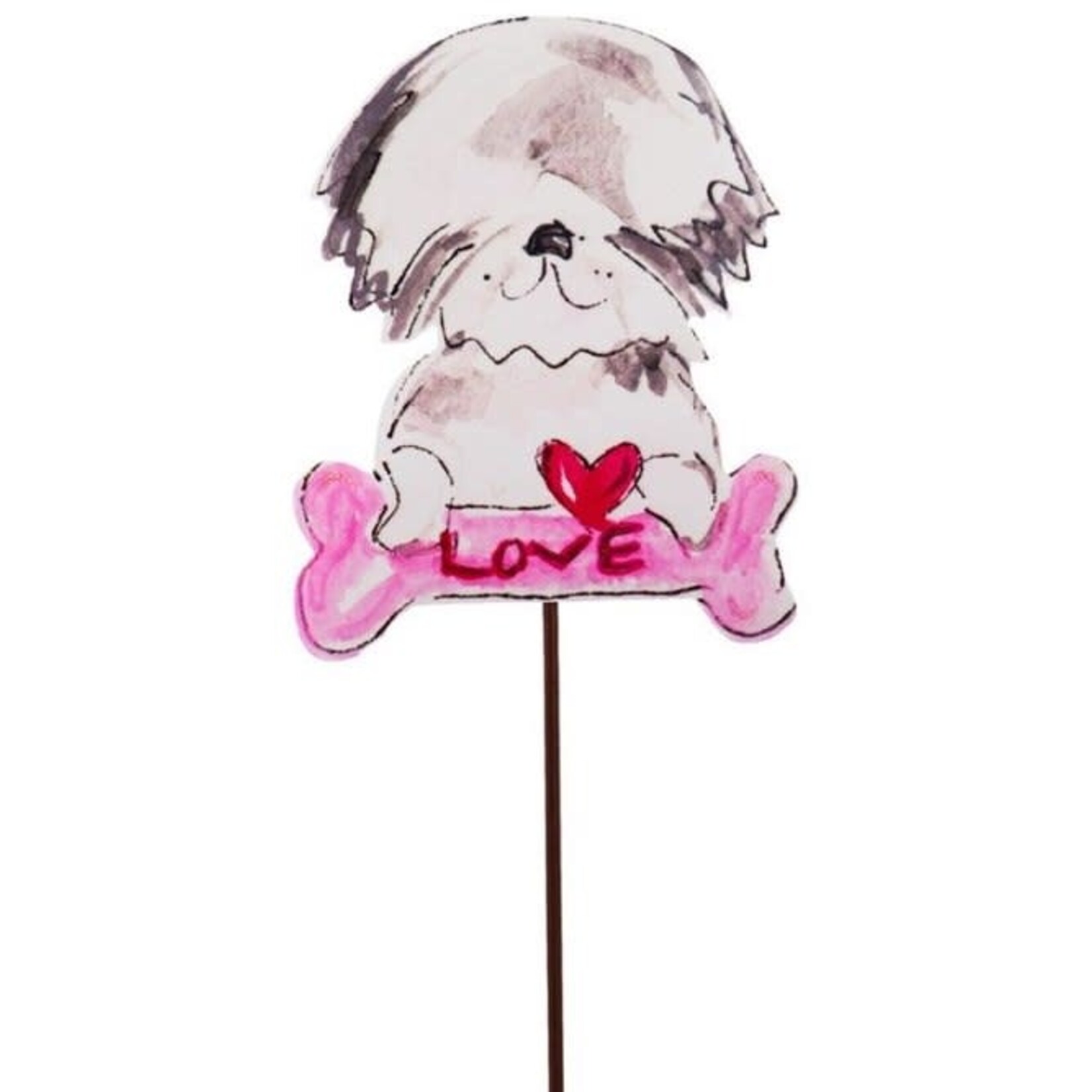 the round top collection dalmation heart stake
