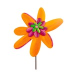 the round top collection enchanted orange & pink flower stake