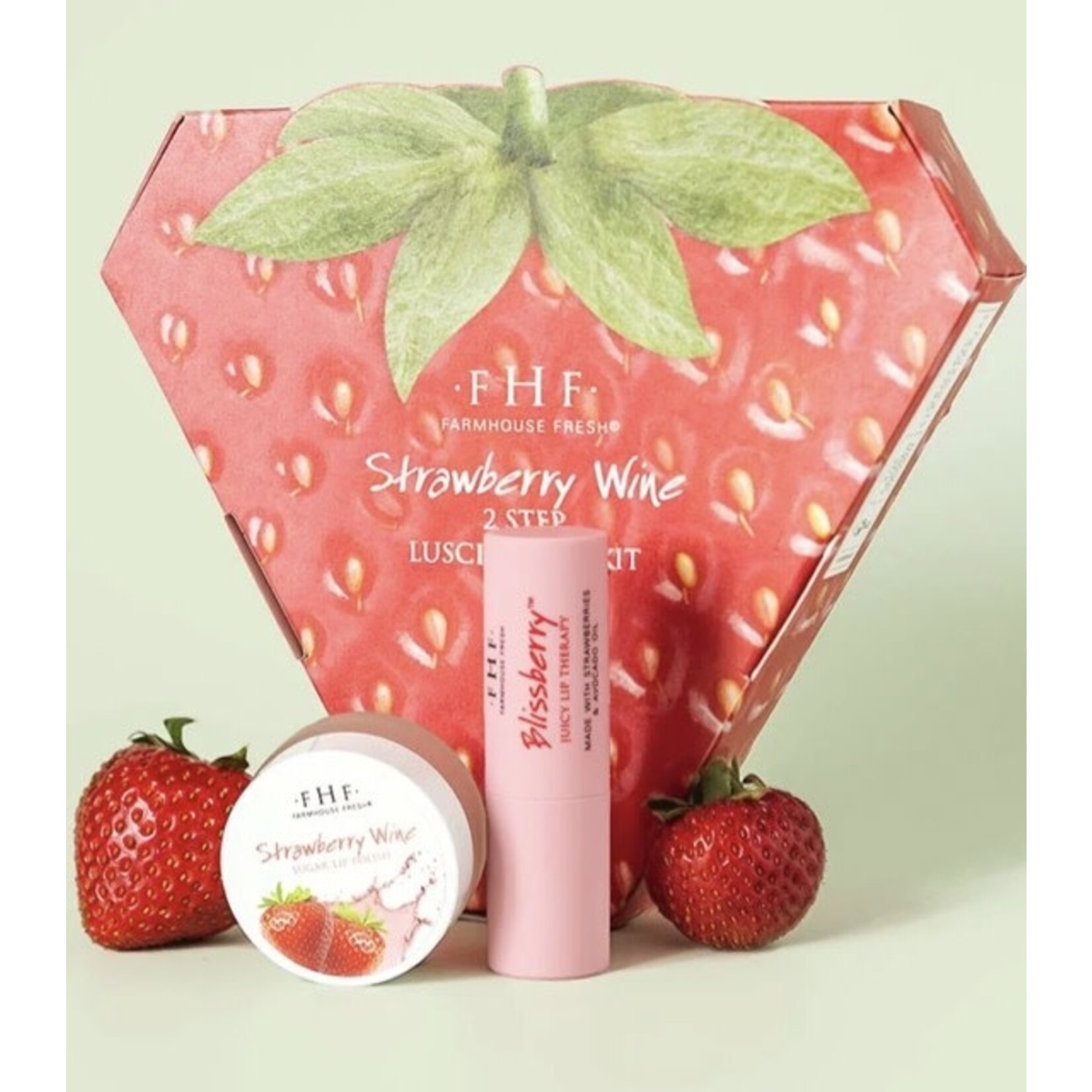 farmhouse fresh strawberry wine lip kit