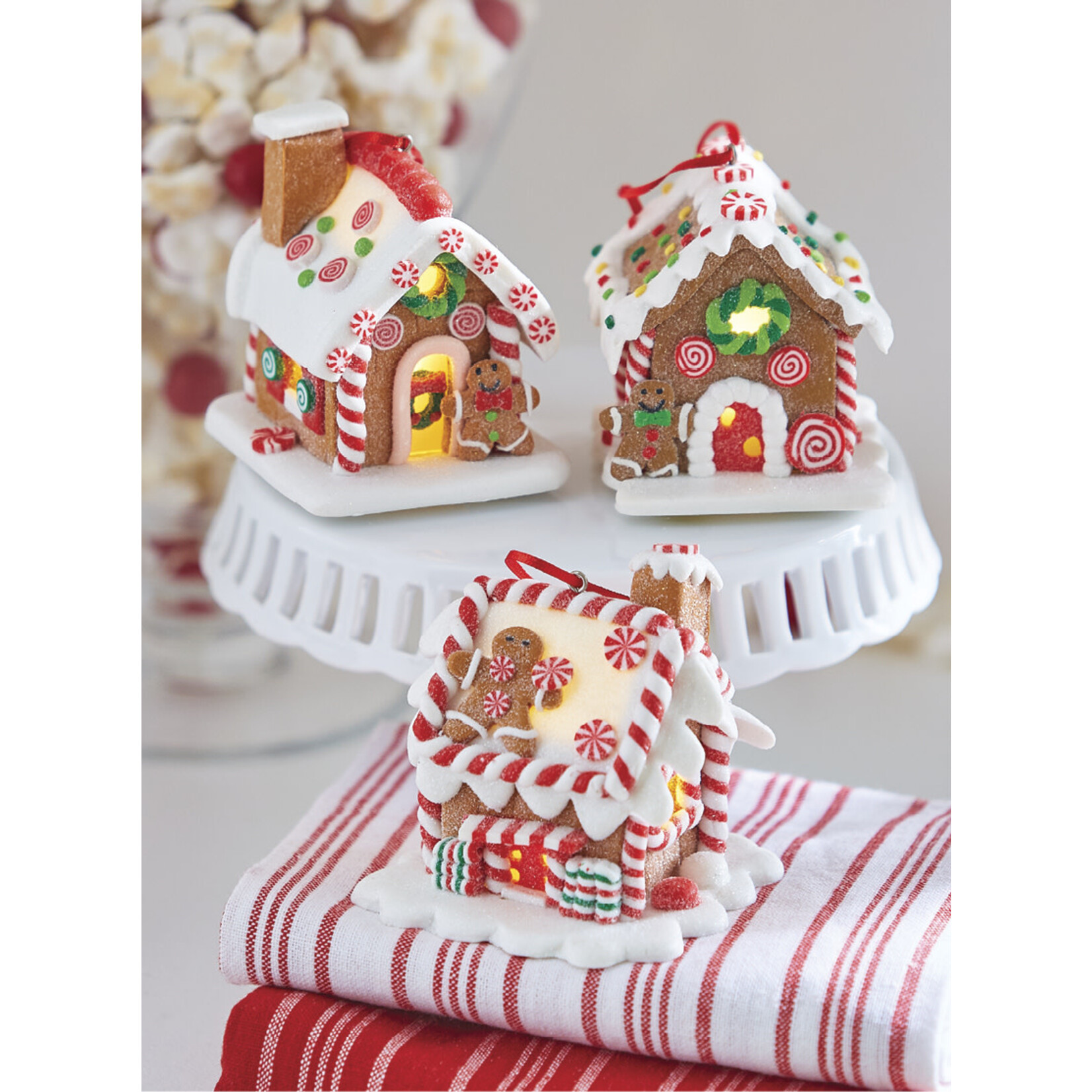 m. lynne designs colorful lighted gingerbread house ornament