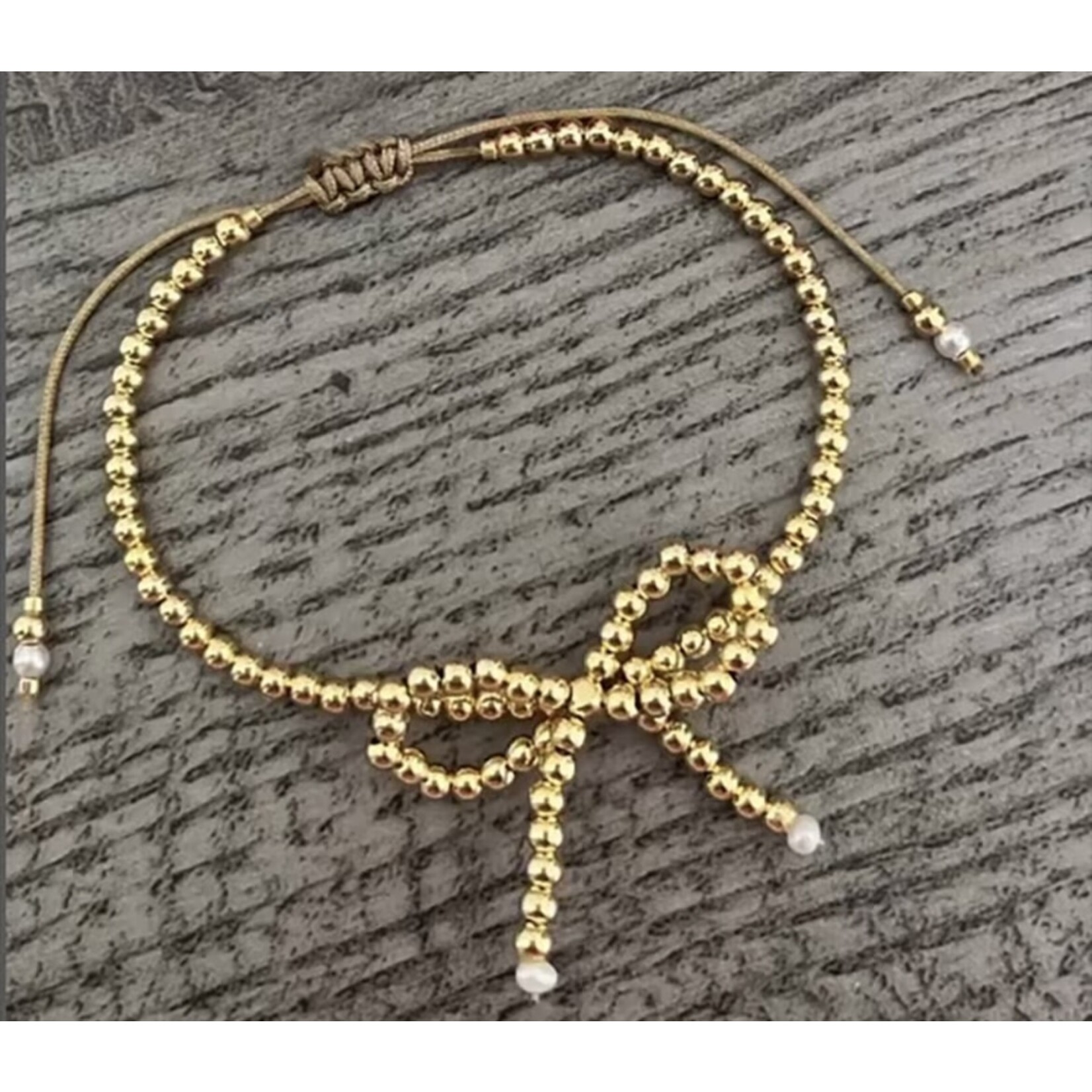m. lynne designs Bracelet, Gold 18K Plated Bead Bow