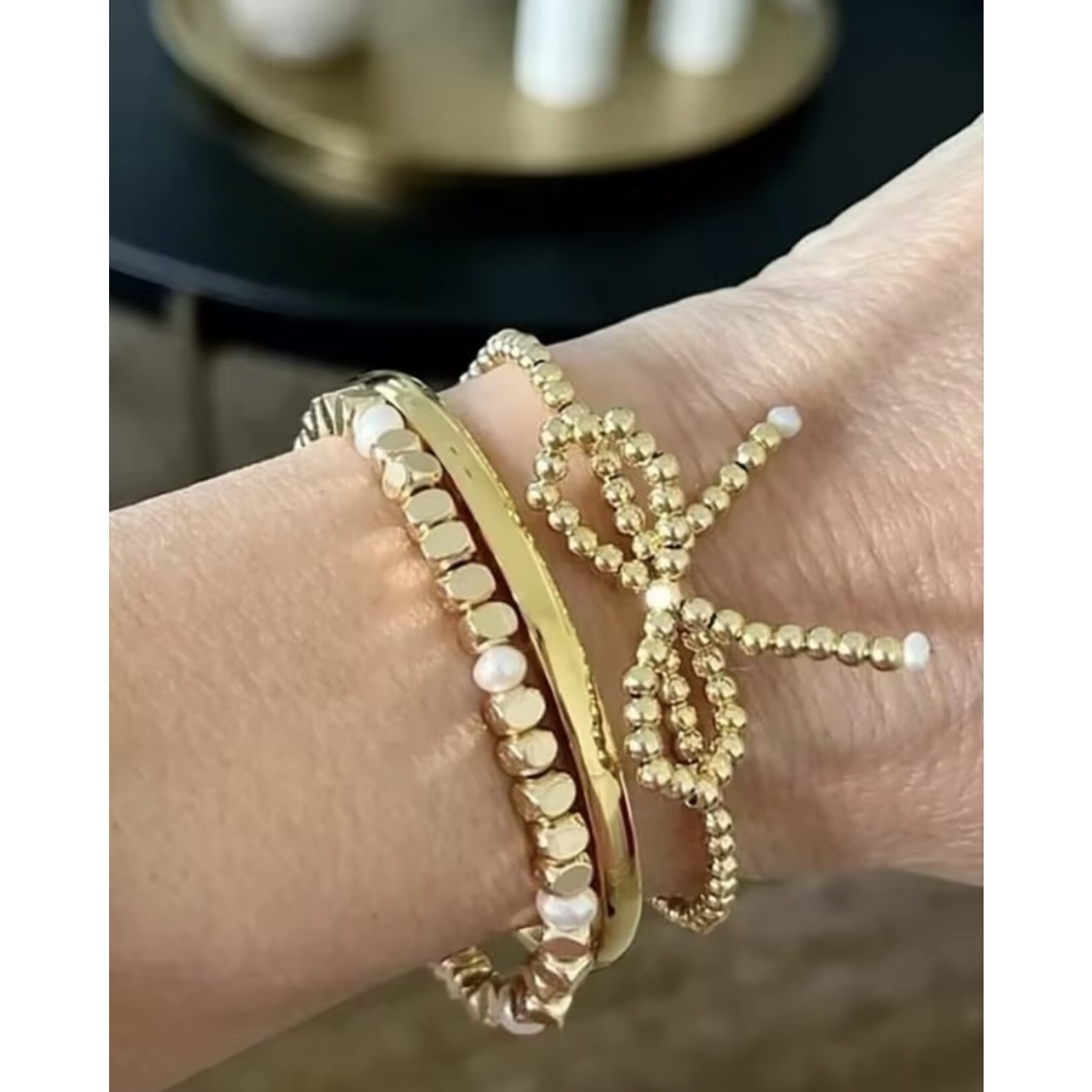 m. lynne designs Bracelet, Gold 18K Plated Bead Bow