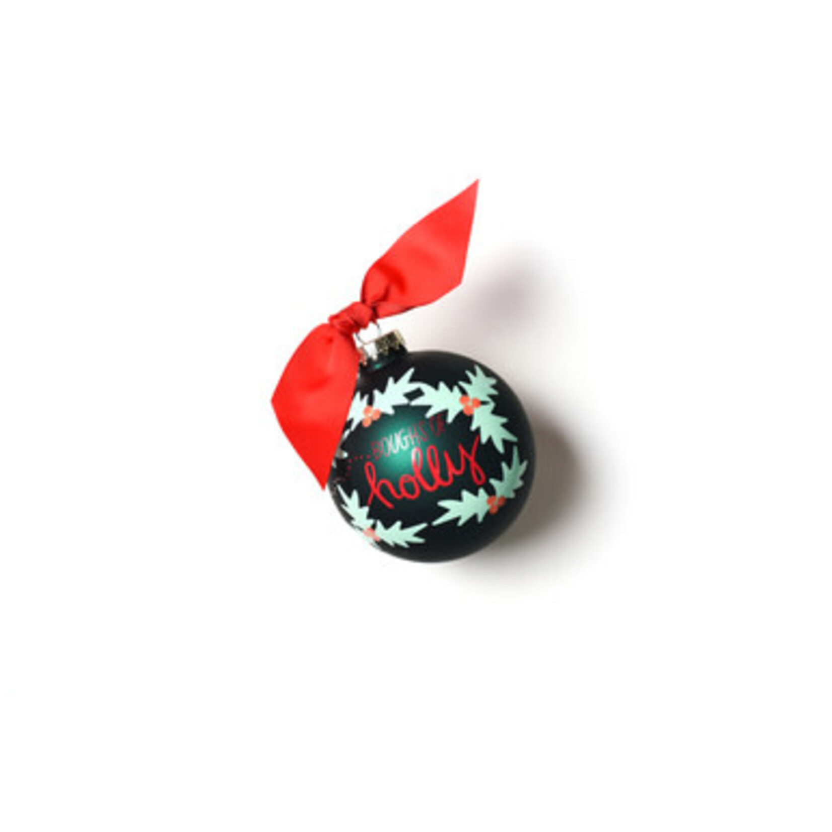coton colors boughs of holly glass ornament