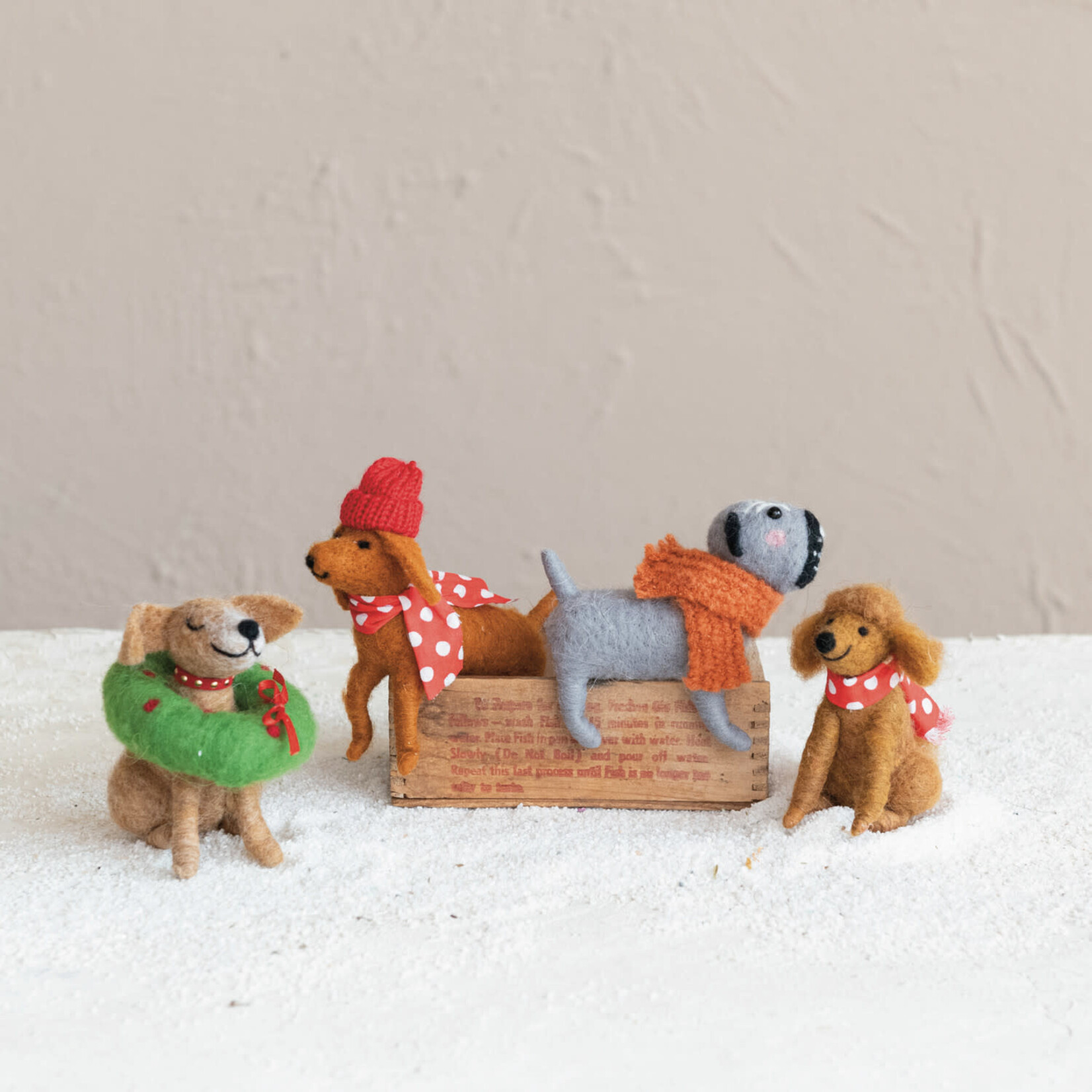 m. lynne designs felt dog ornament