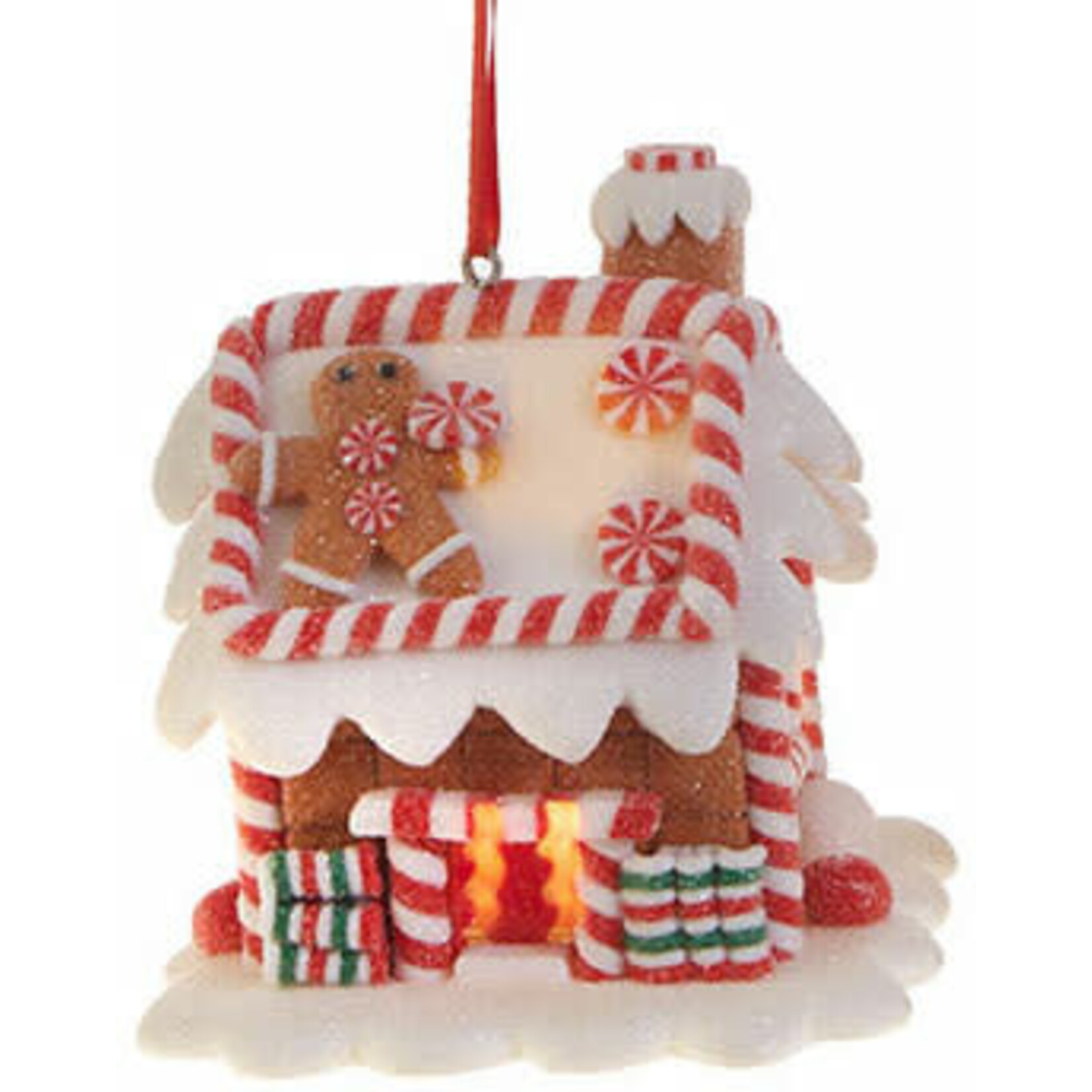 m. lynne designs colorful lighted gingerbread house ornament