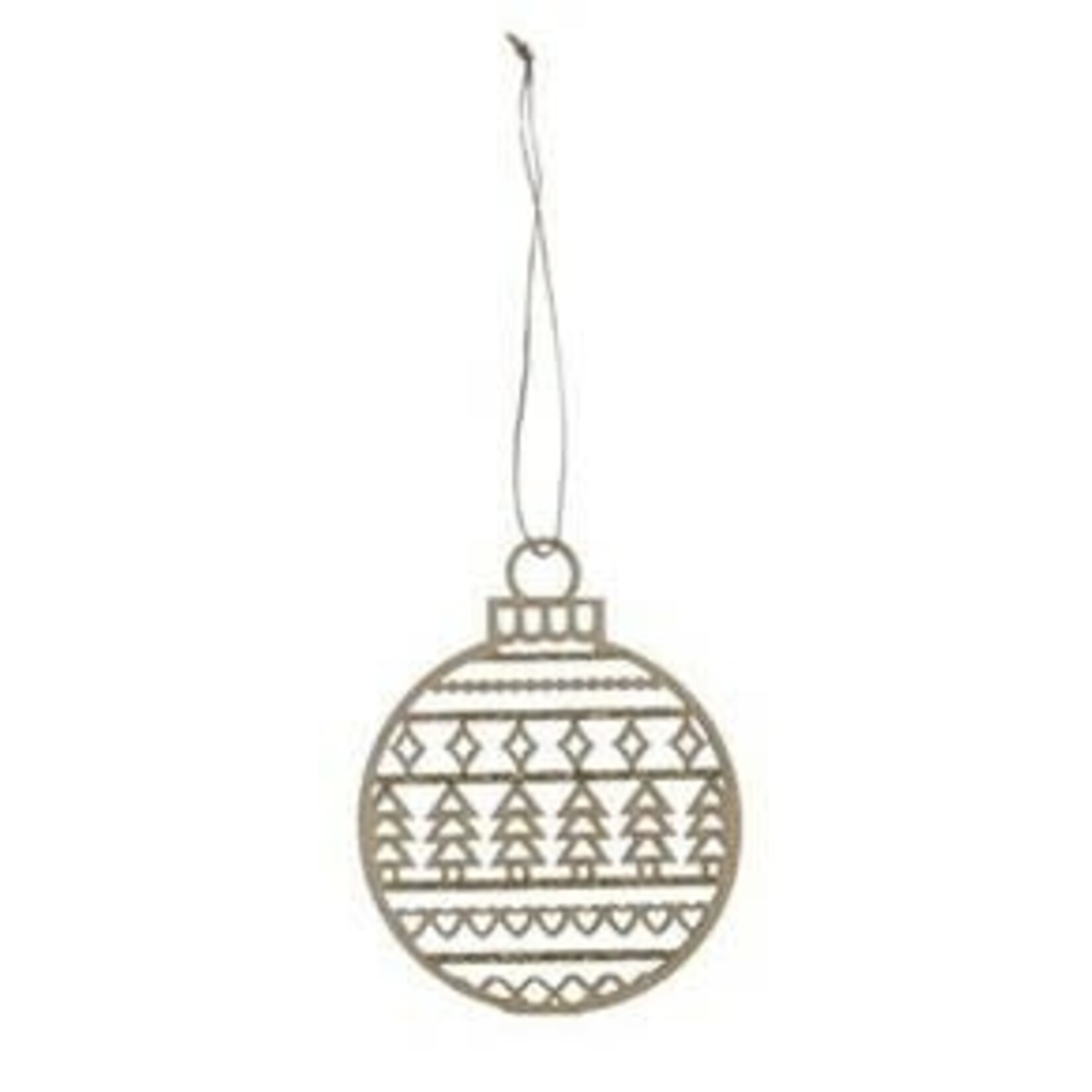 m. lynne designs round laser cut wood ornament